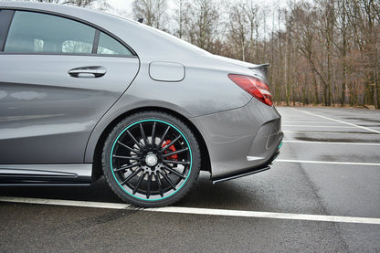Heck Ansatz Flaps Diffusor für Mercedes CLA C117 AMG-LINE FACELIFT Carbon Look