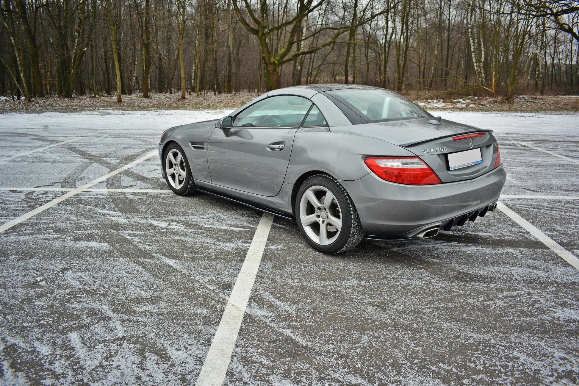 Diffusor Heck Ansatz für Mercedes SLK R172 schwarz matt