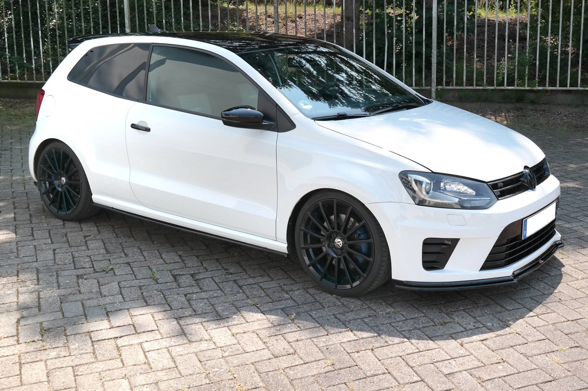 Seitenschweller Ansatz für VOLKSWAGEN POLO MK5 R WRC schwarz Hochglanz
