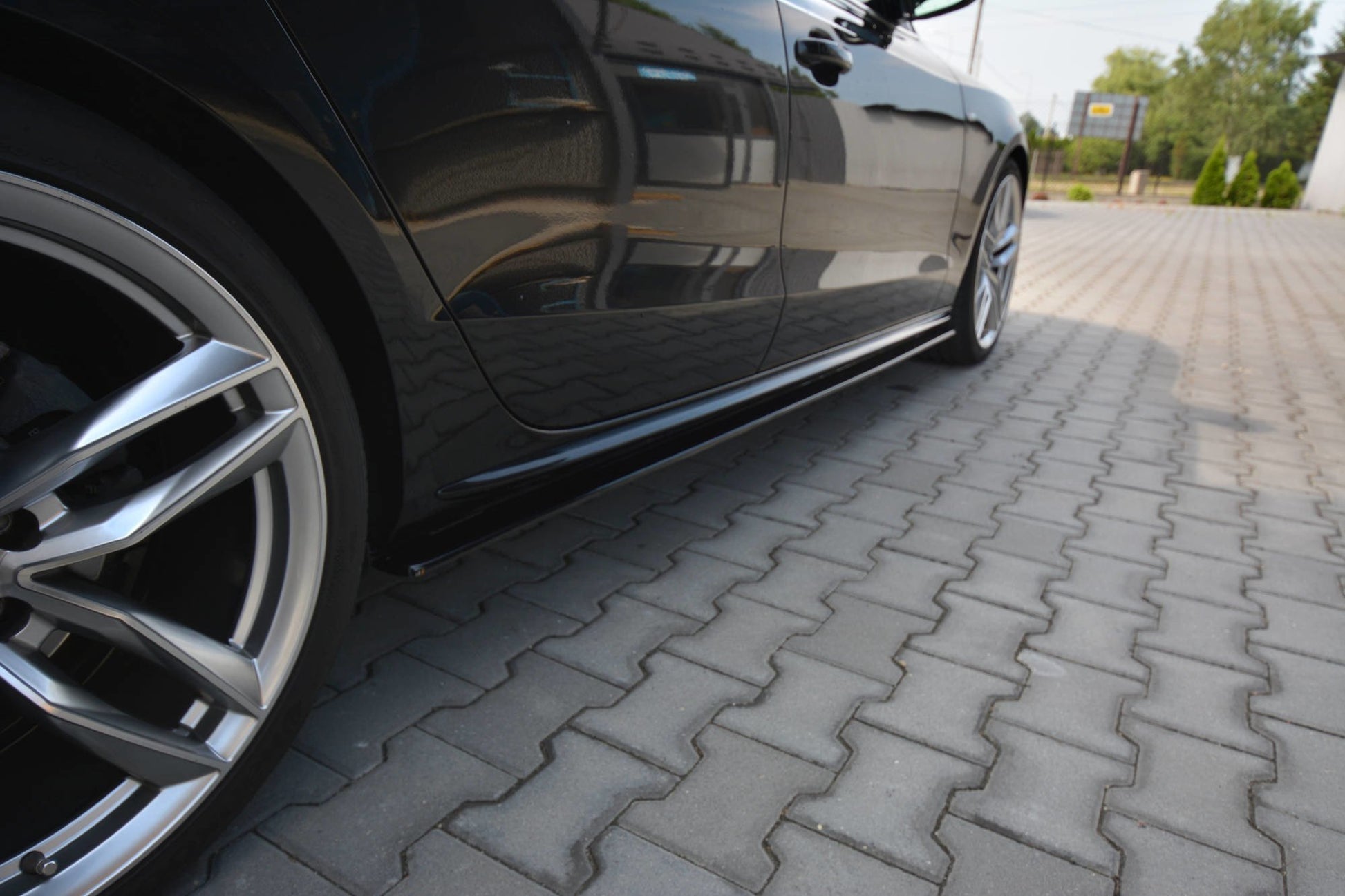 Seitenschweller Ansatz für Audi S5 / A5 / A5 S-Line 8T / 8T FL Sportback schwarz matt