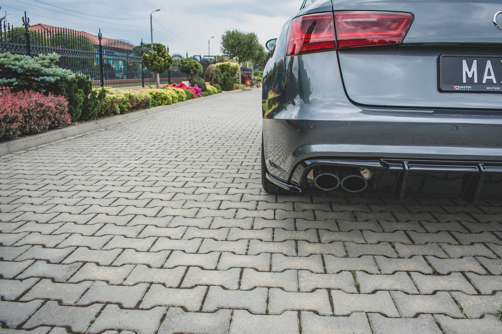 Heck Ansatz Flaps Diffusor für Audi S6 / A6 S-Line C7 FL schwarz matt