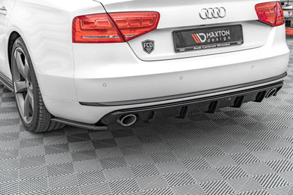 Diffusor Heck Ansatz für Audi A8 D4 schwarz matt