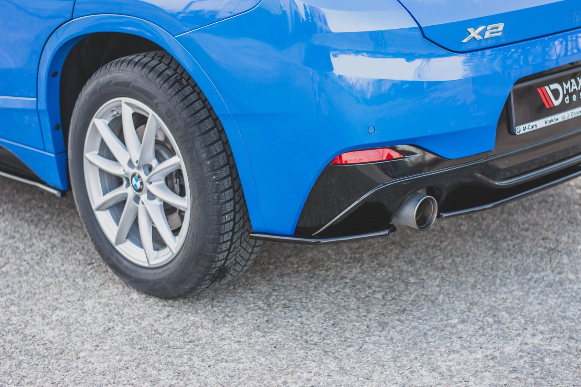 Heck Ansatz Flaps Diffusor für BMW X2 F39 M-Paket Carbon Look