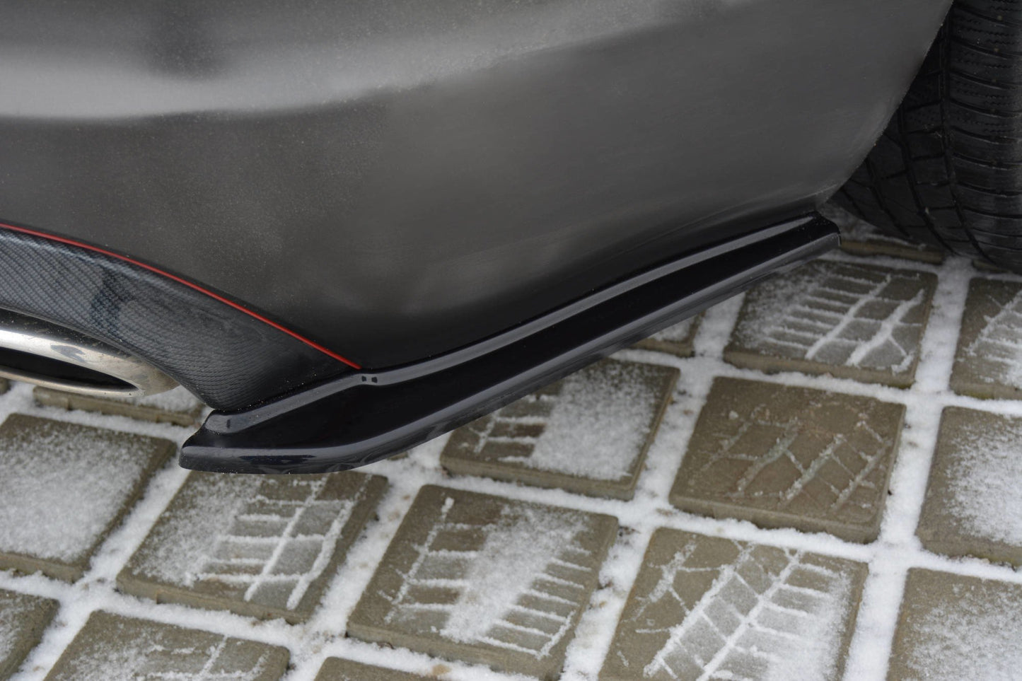 Heck Ansatz Flaps Diffusor für JAGUAR XF (X250) MK1 SPORTBRAKE S-PACK schwarz matt