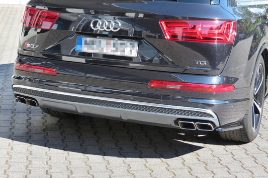 Heck Ansatz Flaps Diffusor für Audi SQ7 / Q7 S-Line Mk.2 schwarz matt