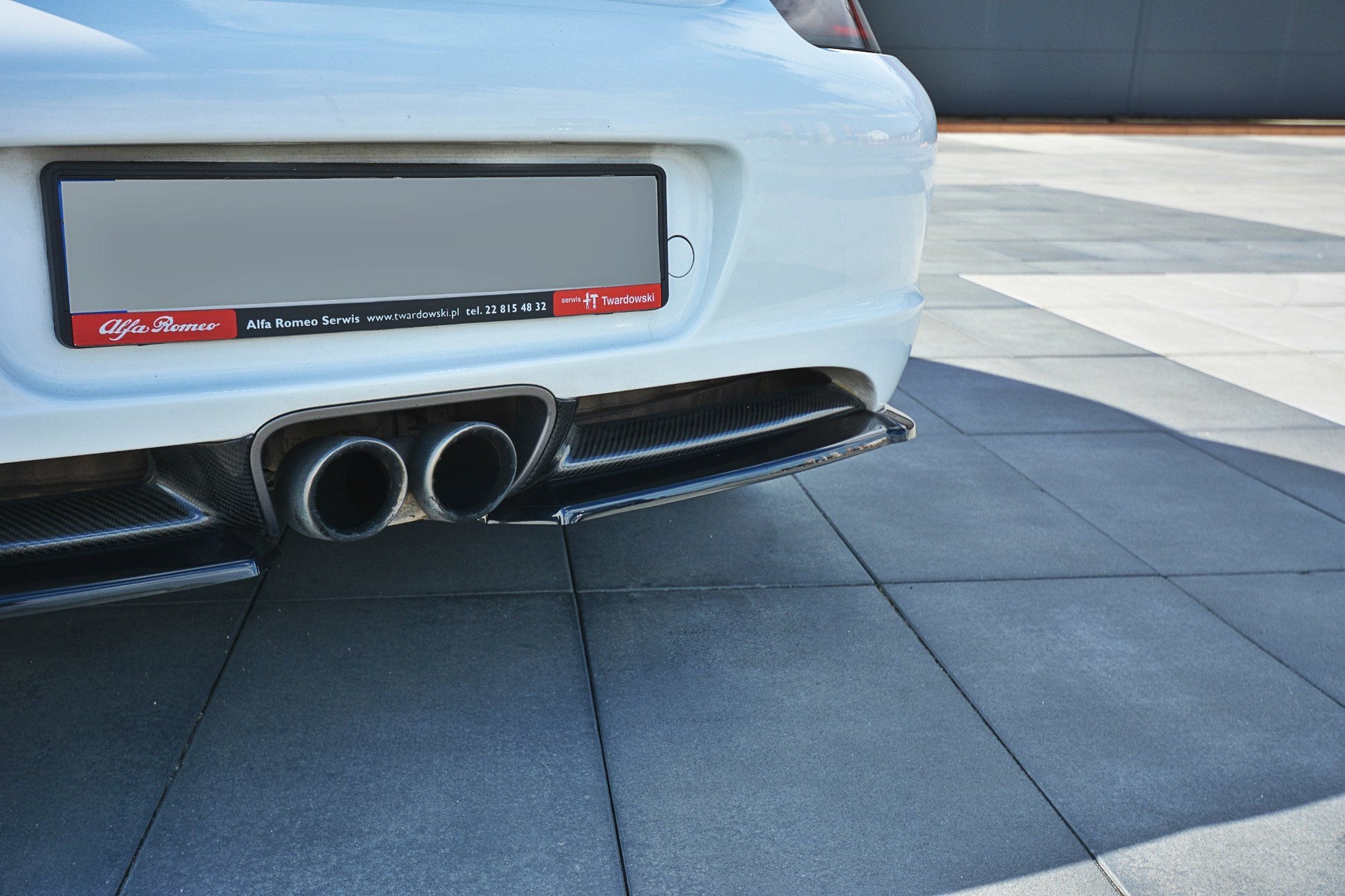 Heck Ansatz Flaps Diffusor für PORSCHE CAYMAN S 987C  schwarz matt