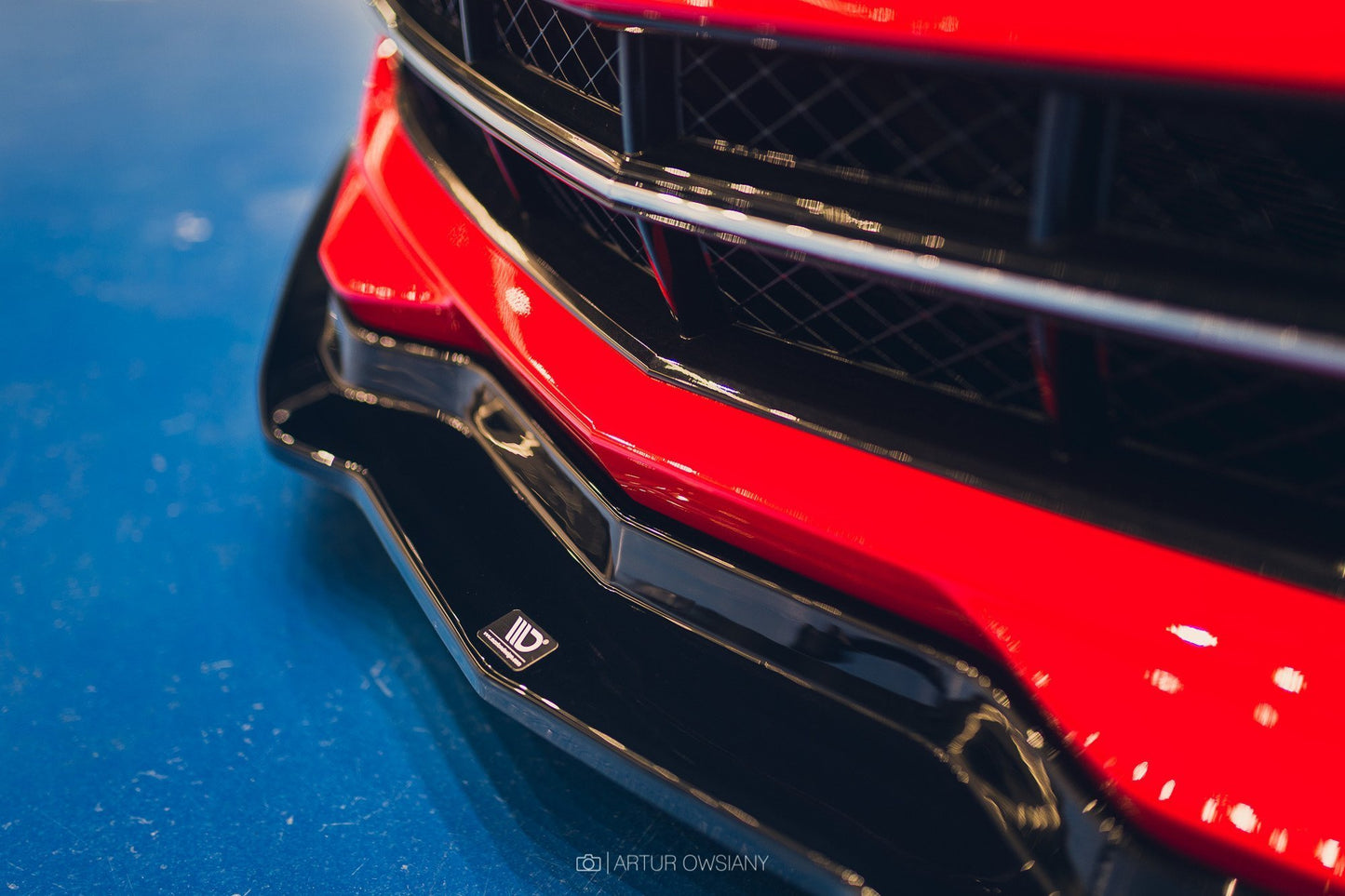 Front Ansatz für CHEVROLET CORVETTE C7  schwarz Hochglanz