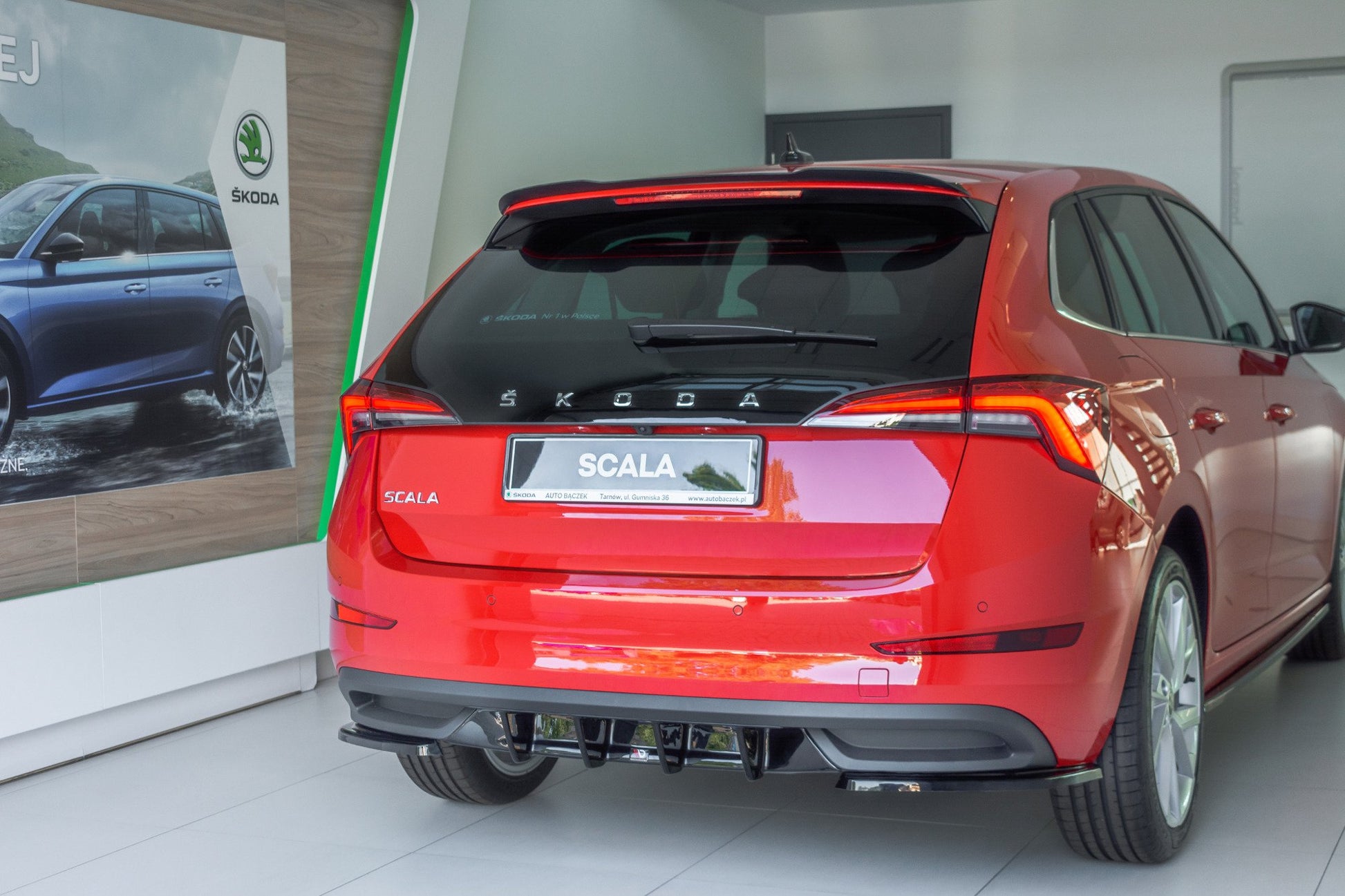 Heck Ansatz Flaps Diffusor für Skoda Scala schwarz matt