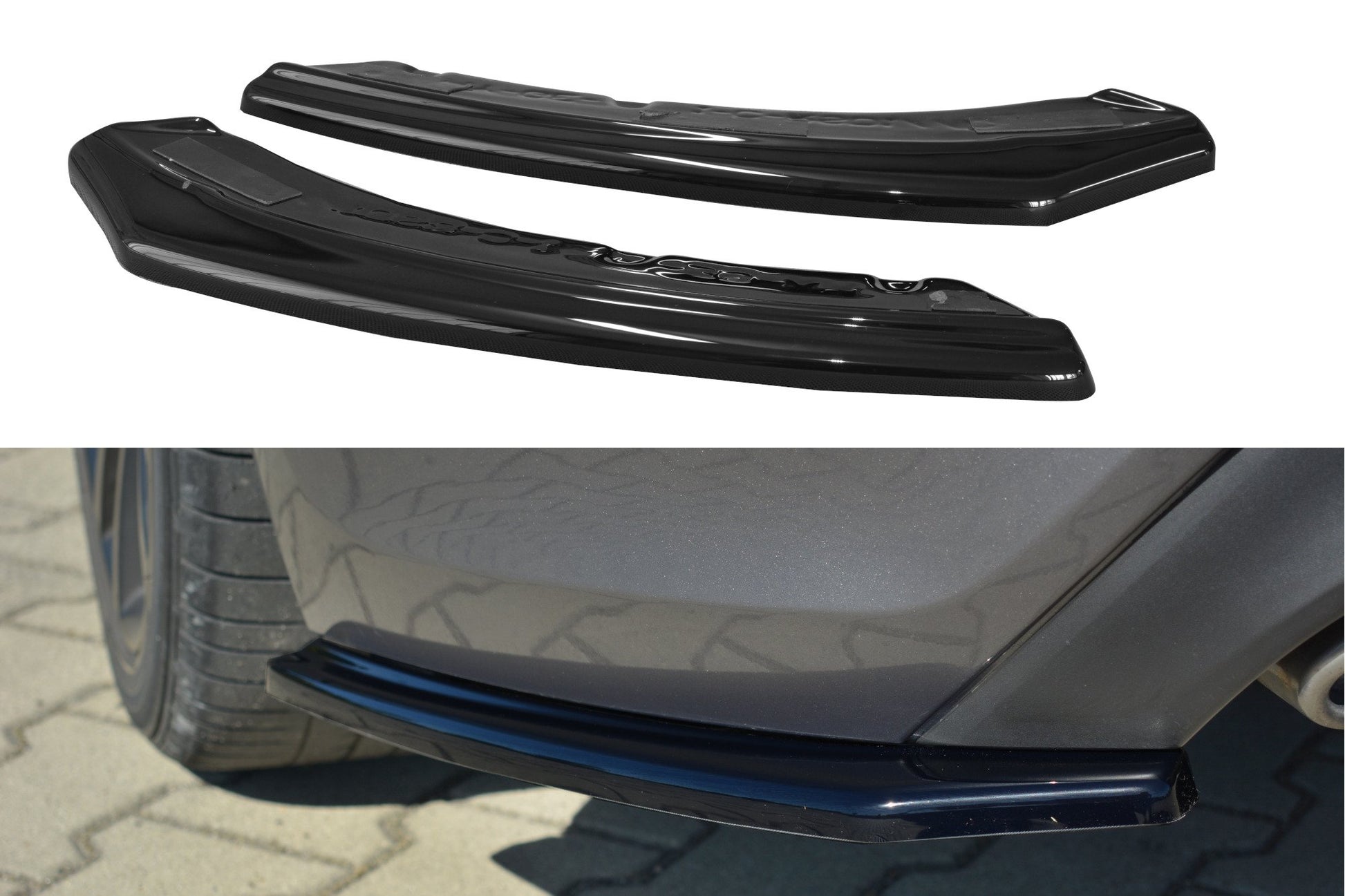 Heck Ansatz Flaps Diffusor für HYUNDAI GENESIS COUPÉ MK.1 schwarz matt