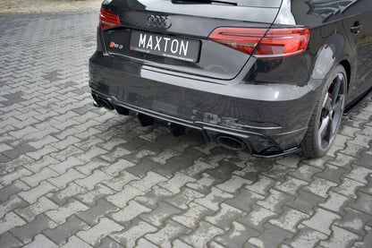 Diffusor Heck Ansatz für Audi RS3 8V FL Sportback schwarz matt