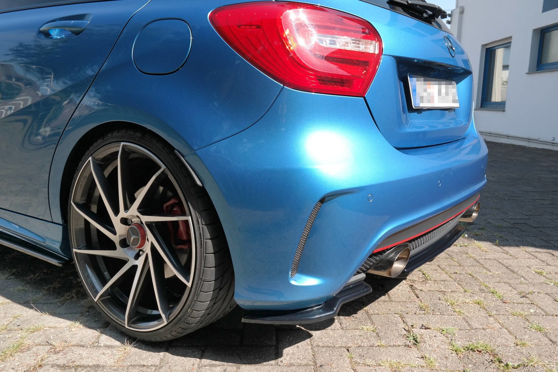 Heck Ansatz Flaps Diffusor für  Mercedes W176 AMG-LINE vor Facelift Carbon Look