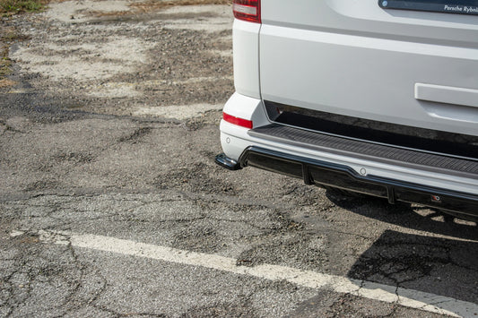Heck Ansatz Flaps Diffusor für Volkswagen T6 schwarz matt