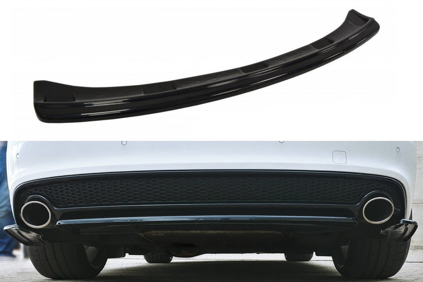 Mittlerer Diffusor Heck Ansatz für AUDI A5 S-LINE Facelift  Carbon Look