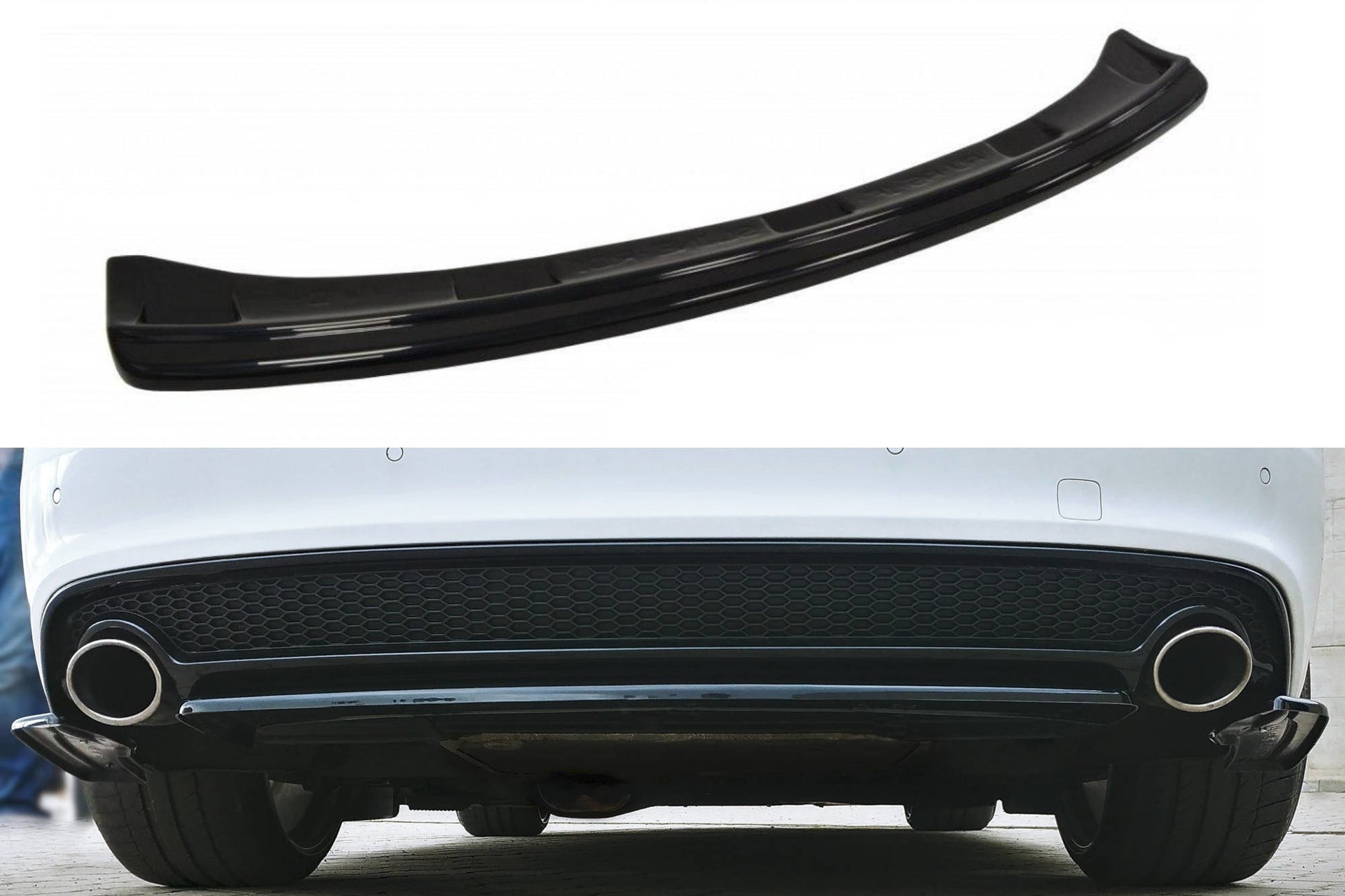 Mittlerer Diffusor Heck Ansatz für AUDI A5 S-LINE Facelift  Carbon Look