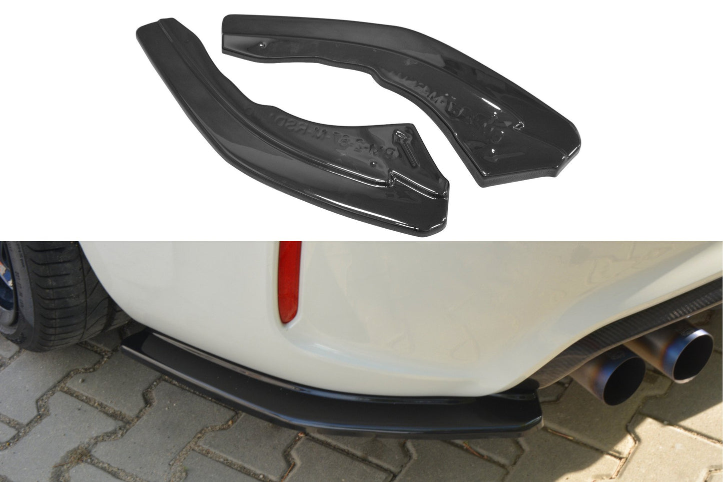 Heck Ansatz Flaps Diffusor für BMW M2 (F87) COUPÉ schwarz matt