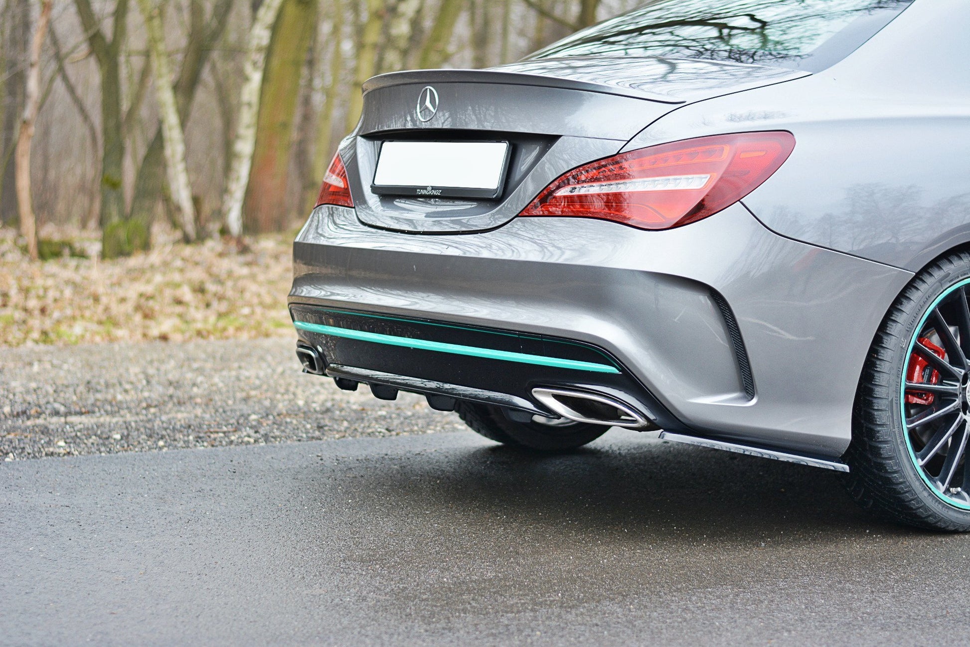 Diffusor Heck Ansatz für Mercedes CLA C117 AMG-LINE FACELIFT  schwarz matt