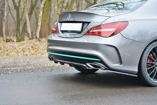 Diffusor Heck Ansatz für Mercedes CLA C117 AMG-LINE FACELIFT  schwarz matt