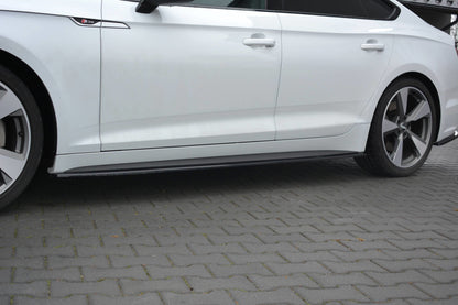 Seitenschweller Ansatz für Audi S5 / A5 S-Line F5 Sportback  schwarz Hochglanz