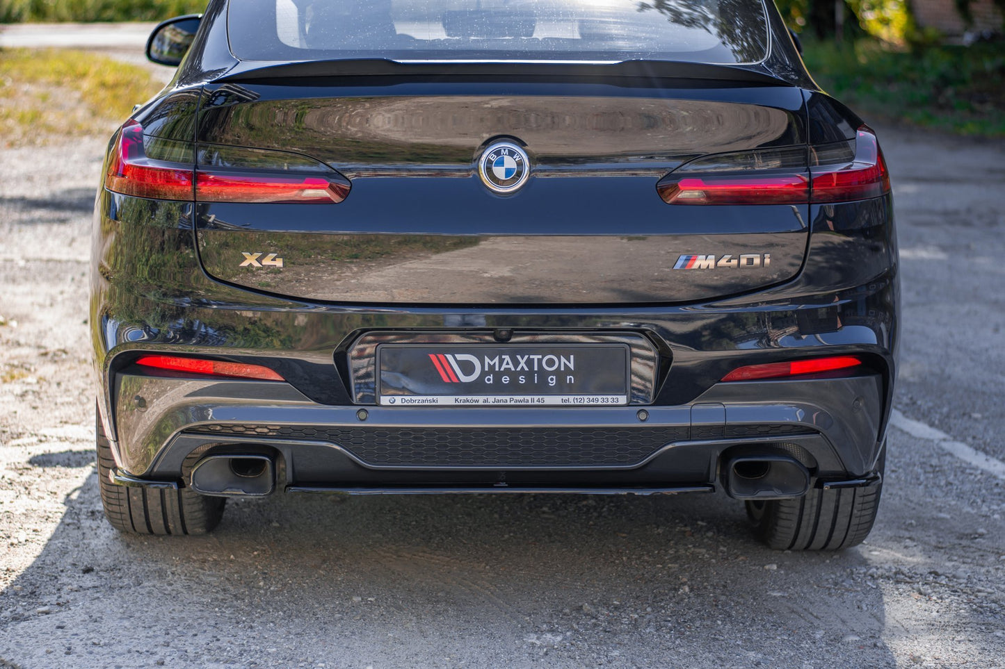 Mittlerer Diffusor Heck Ansatz für BMW X4 M-Paket G02 schwarz matt