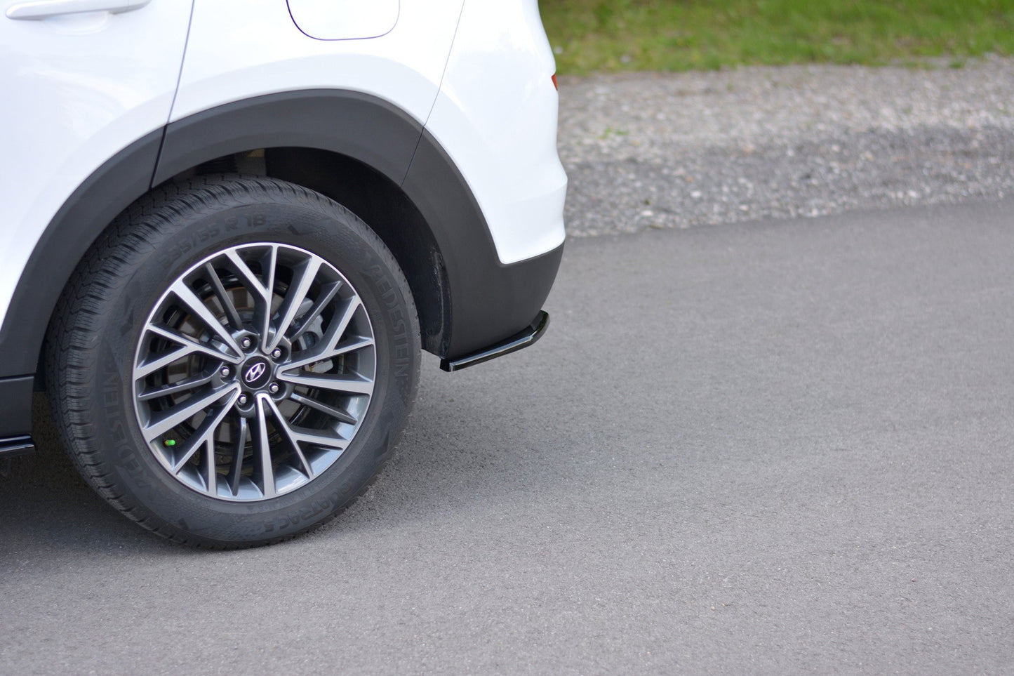 Heck Ansatz Flaps Diffusor für Hyundai Tucson Mk3 Facelift schwarz matt