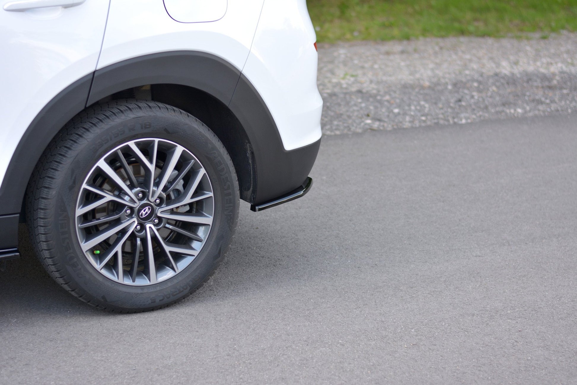 Heck Ansatz Flaps Diffusor für Hyundai Tucson Mk3 Facelift schwarz matt