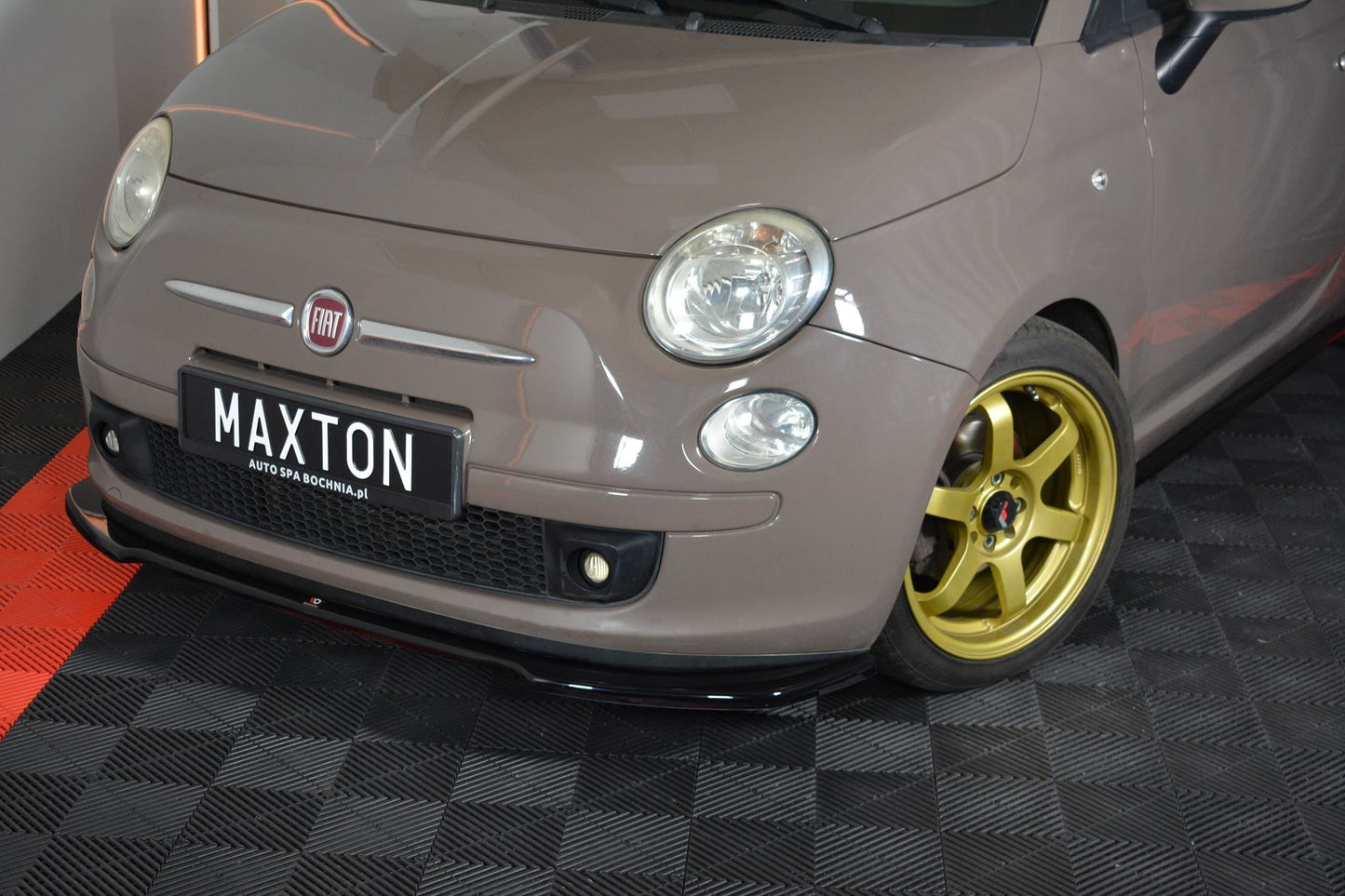 Front Ansatz V.2 für FIAT 500 HATCHBACK vor Facelift Carbon Look