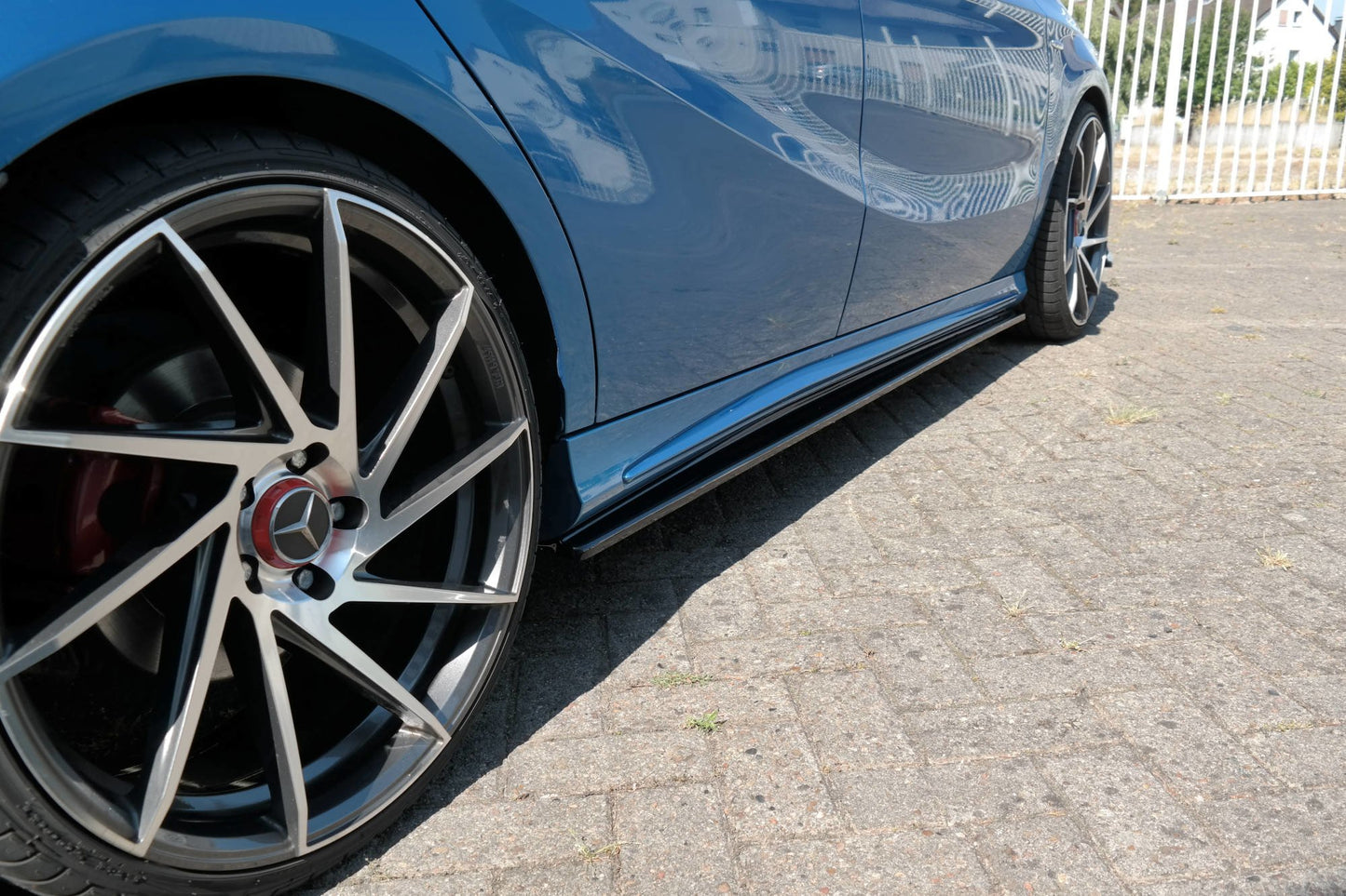 Seitenschweller Ansatz für Mercedes W176 AMG-LINE vor Facelift schwarz matt