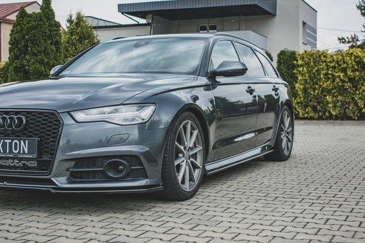 Dokładki Progów Audi S6 / A6 S-Line C7 FL  schwarz Hochglanz