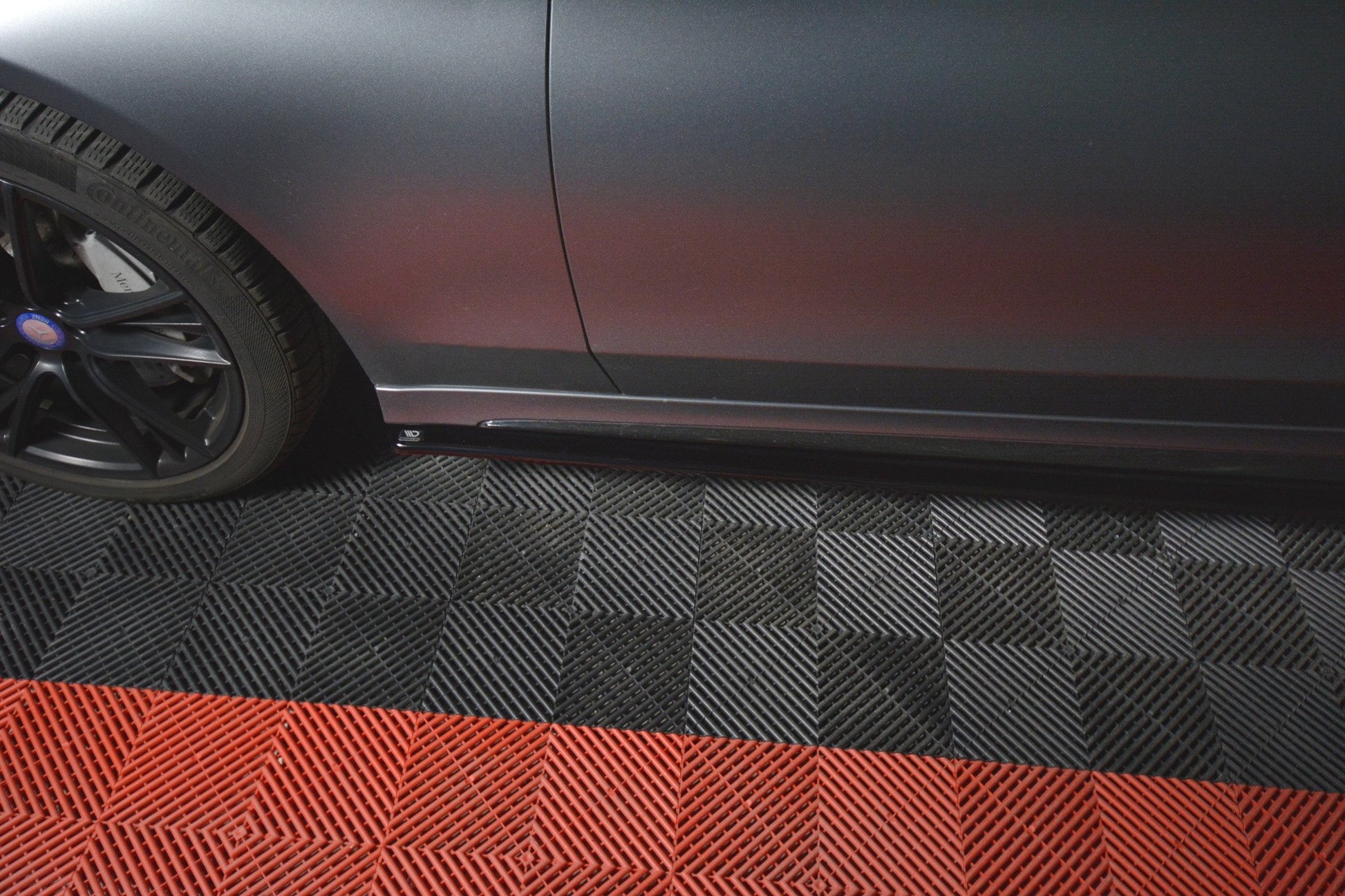 Seitenschweller Ansatz für MERCEDES- BENZ C-KLASSE W205 COUPE AMG-LINE schwarz Hochglanz