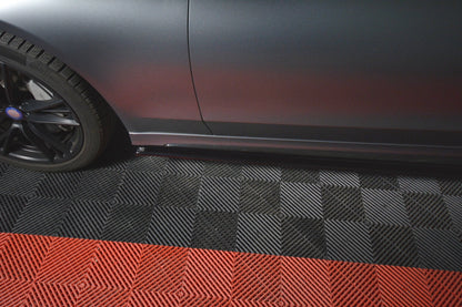 Seitenschweller Ansatz für MERCEDES- BENZ C-KLASSE W205 COUPE AMG-LINE schwarz Hochglanz