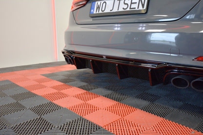Diffusor Heck Ansatz für Audi S5 F5 Coupe / Sportback schwarz Hochglanz