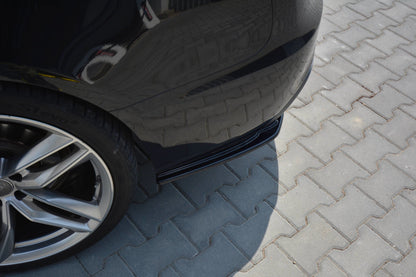 Heck Ansatz Flaps Diffusor für Audi A5 S-Line 8T FL Sportback  schwarz Hochglanz