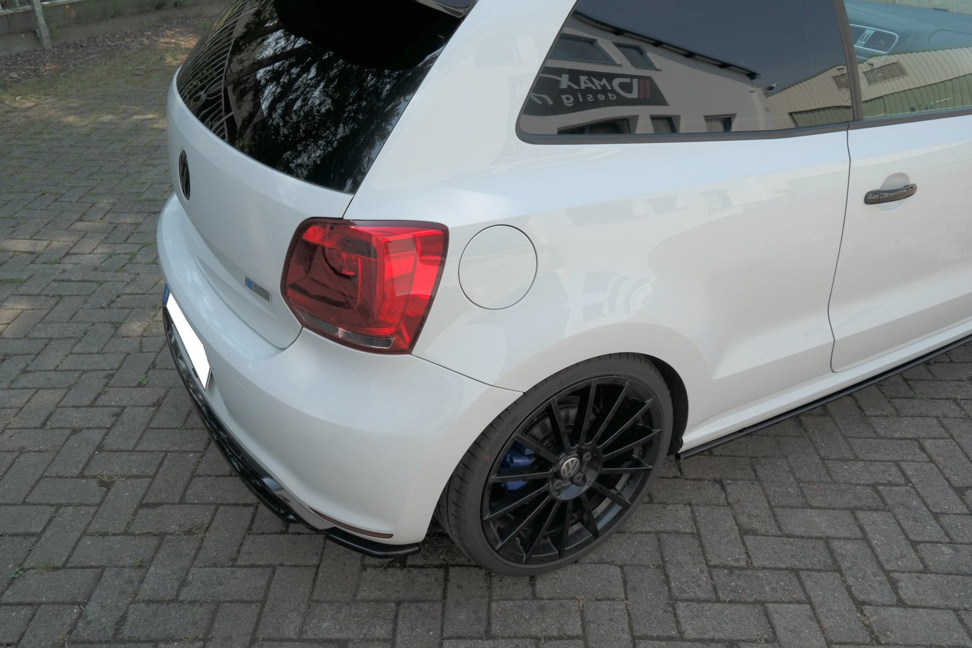 Heck Ansatz Flaps Diffusor für VOLKSWAGEN POLO MK5 R WRC schwarz matt