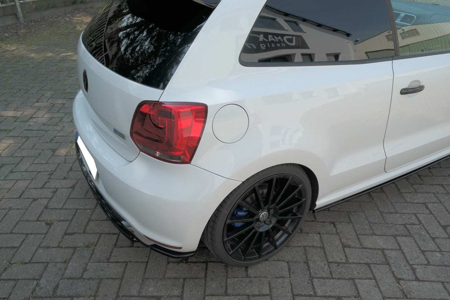 Heck Ansatz Flaps Diffusor für VOLKSWAGEN POLO MK5 R WRC Carbon Look