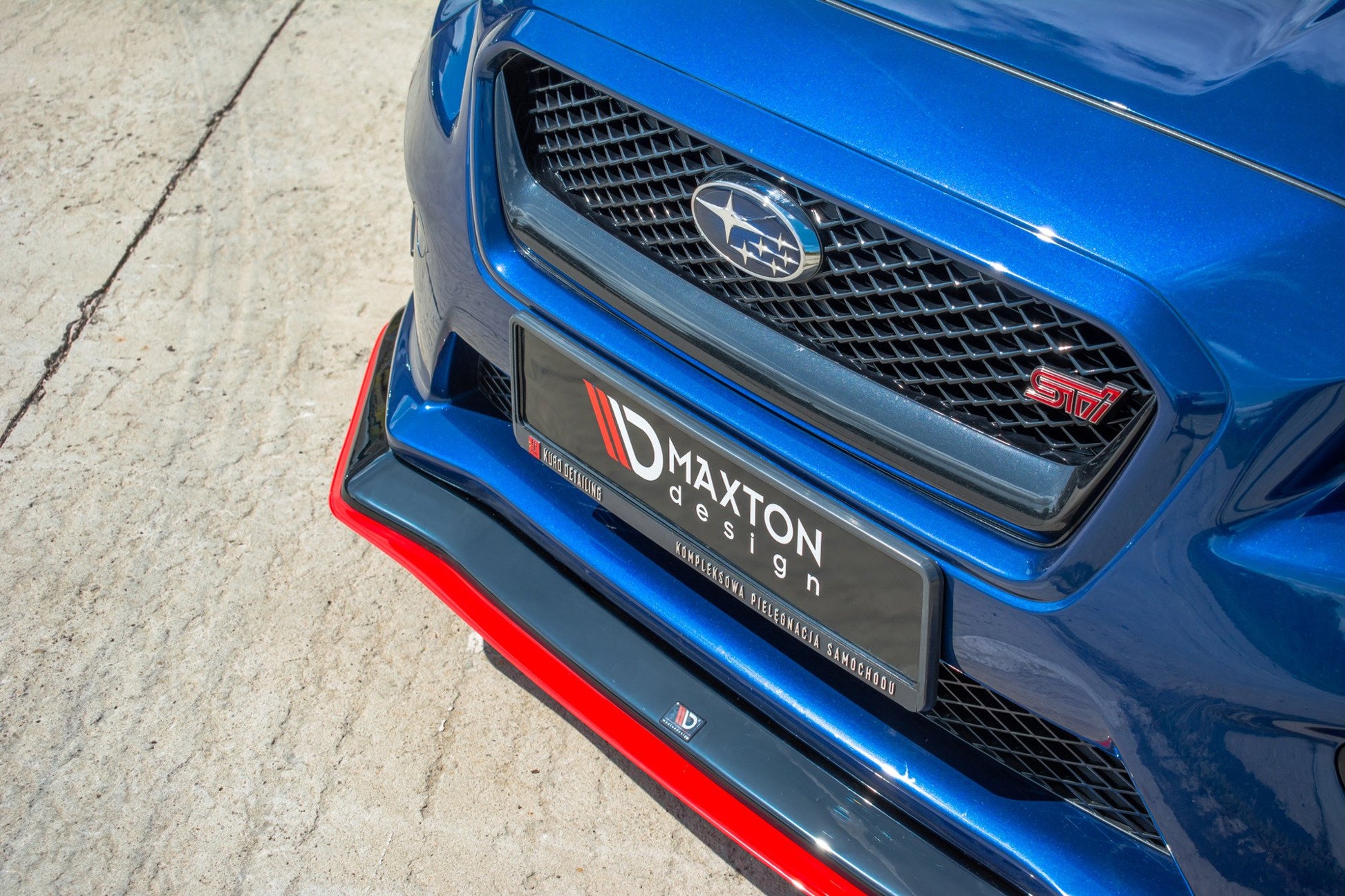 Front Ansatz passend für V.3 passend für SUBARU  WRX STI schwarz+Rot Hochglanz