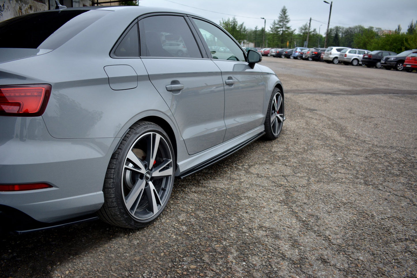 Seitenschweller Ansatz für Audi RS3 8V FL Limousine schwarz matt