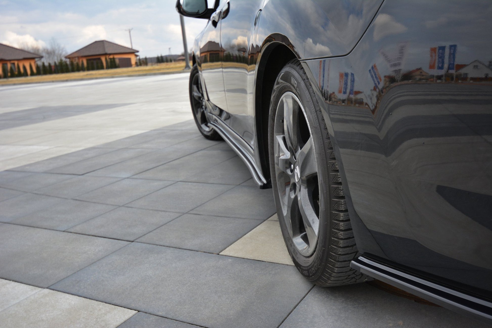 Heck Ansatz Flaps Diffusor für HONDA ACCORD MK8. CU-Serie vor Facelift SEDAN schwarz matt
