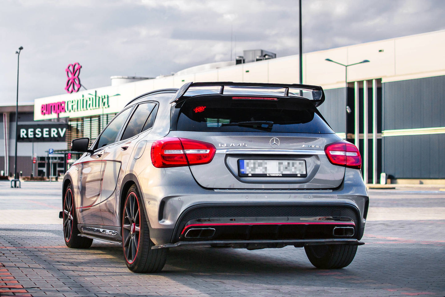 Seitenschweller Ansatz für Mercedes GLA 45 AMG SUV (X156) vor Facelift schwarz Hochglanz