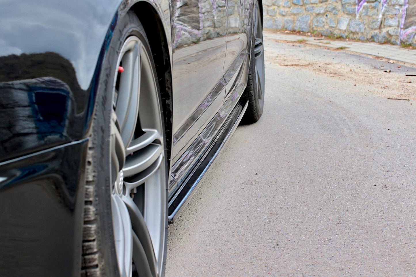 Seitenschweller Ansatz für Audi RS6 C6 schwarz matt