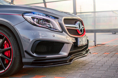 Front Ansatz für Mercedes GLA 45 AMG SUV (X156) vor Facelift schwarz Hochglanz