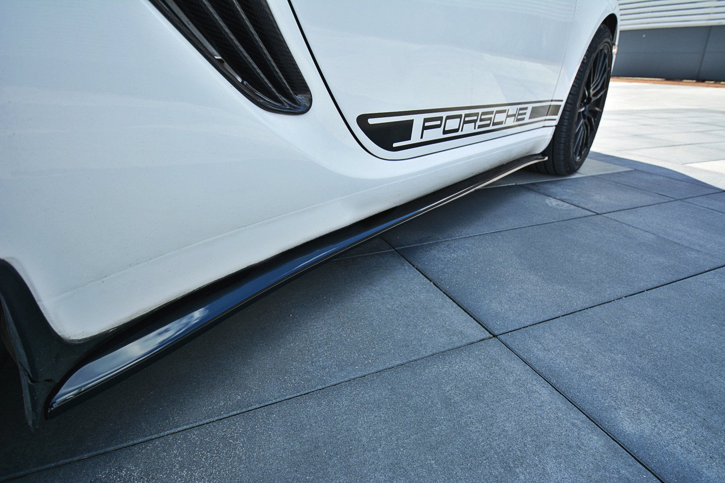 Seitenschweller Ansatz für PORSCHE CAYMAN S 987C  schwarz Hochglanz