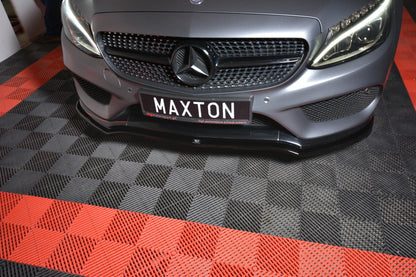Front Ansatz V.1 für MERCEDES- BENZ C-KLASSE W205 COUPE AMG-LINE schwarz matt