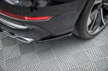 Heck Ansatz Flaps Diffusor für Audi SQ8 Mk1 Carbon Look