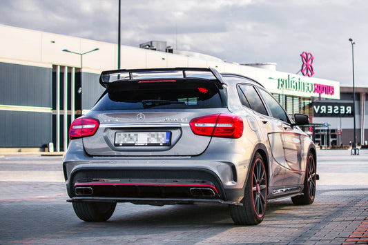 Mittlerer Diffusor Heck Ansatz für Mercedes GLA 45 AMG SUV (X156) vor Facelift schwarz matt