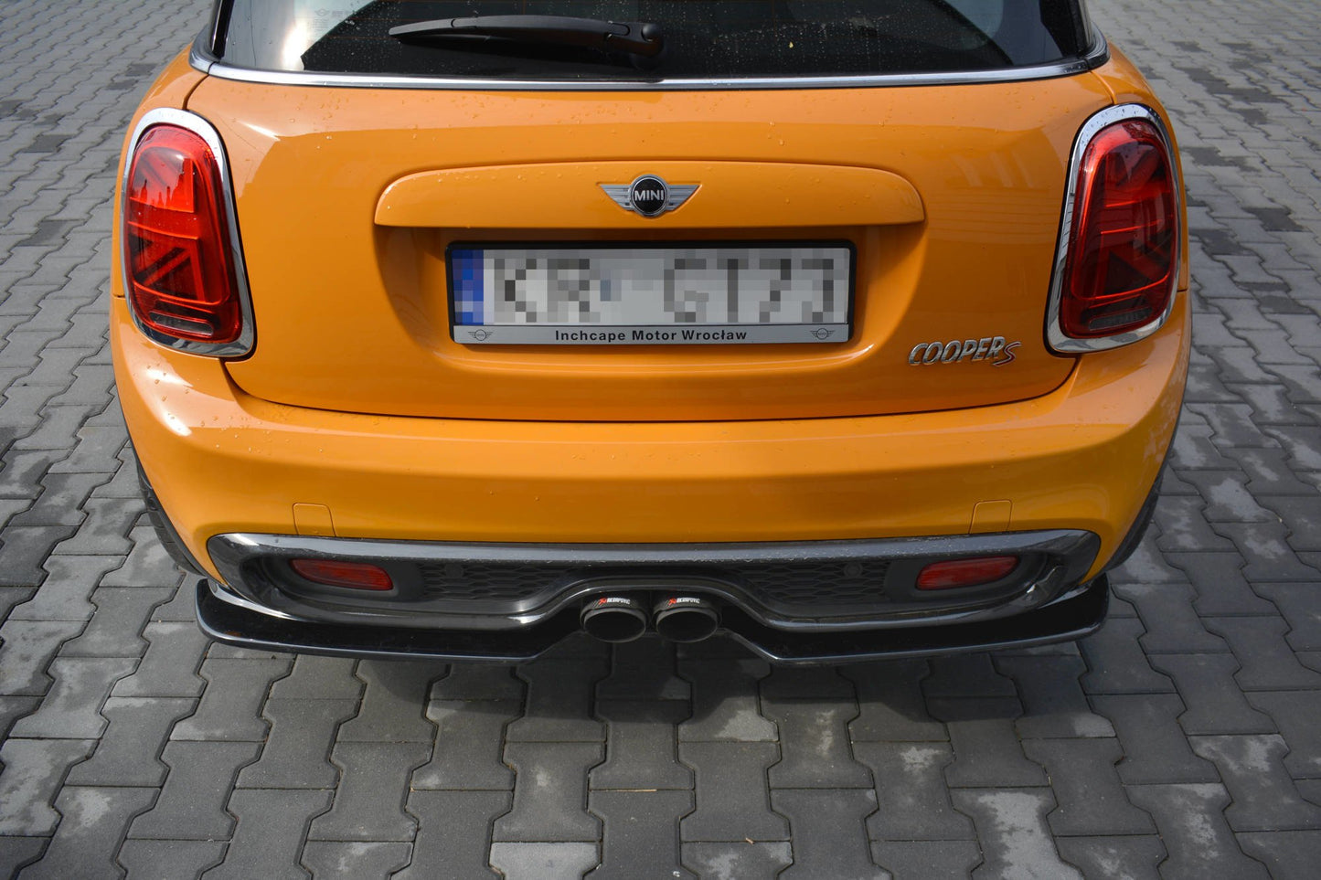 Mittlerer Diffusor Heck Ansatz für MINI COOPER S MK3 vor Facelift 3-Türer (F56) schwarz Hochglanz