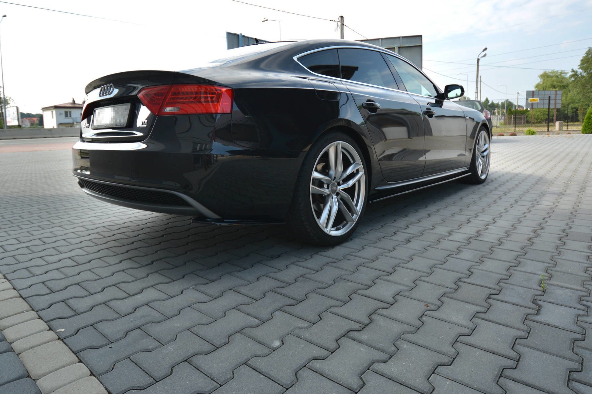 Seitenschweller Ansatz für Audi S5 / A5 / A5 S-Line 8T / 8T FL Sportback schwarz Hochglanz