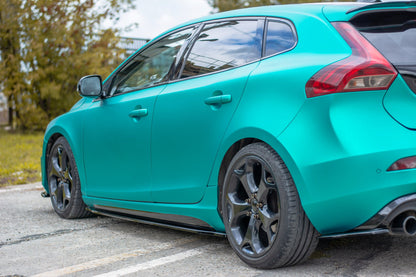 Seitenschweller Ansatz für Volvo V40 R-design schwarz matt