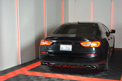 Diffusor Heck Ansatz für MASERATI QUATTROPORTE MK.6 vor Facelift schwarz Hochglanz