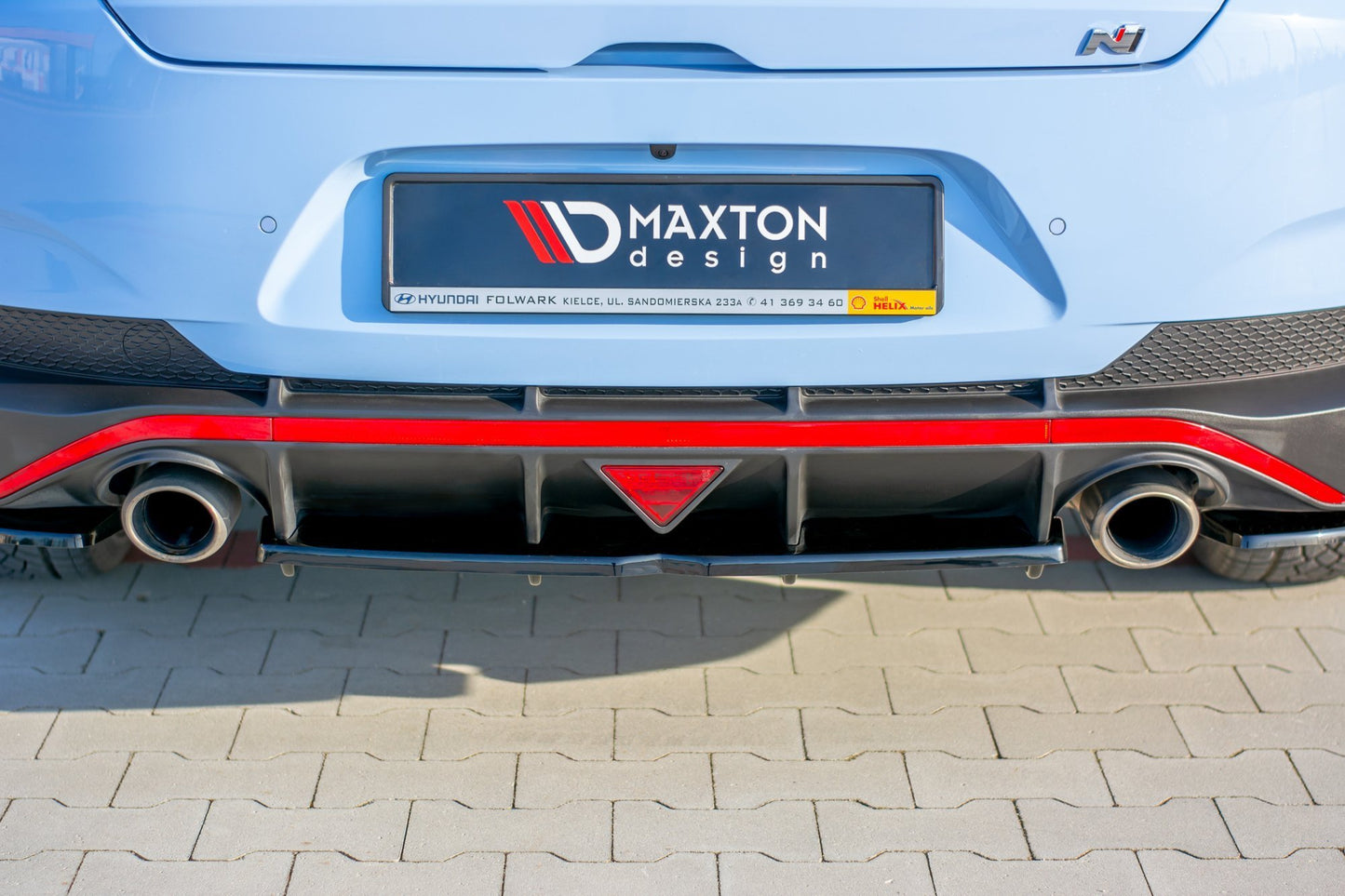 Mittlerer Diffusor Heck Ansatz DTM Look für Hyundai I30 N Mk3 Fastback  schwarz Hochglanz