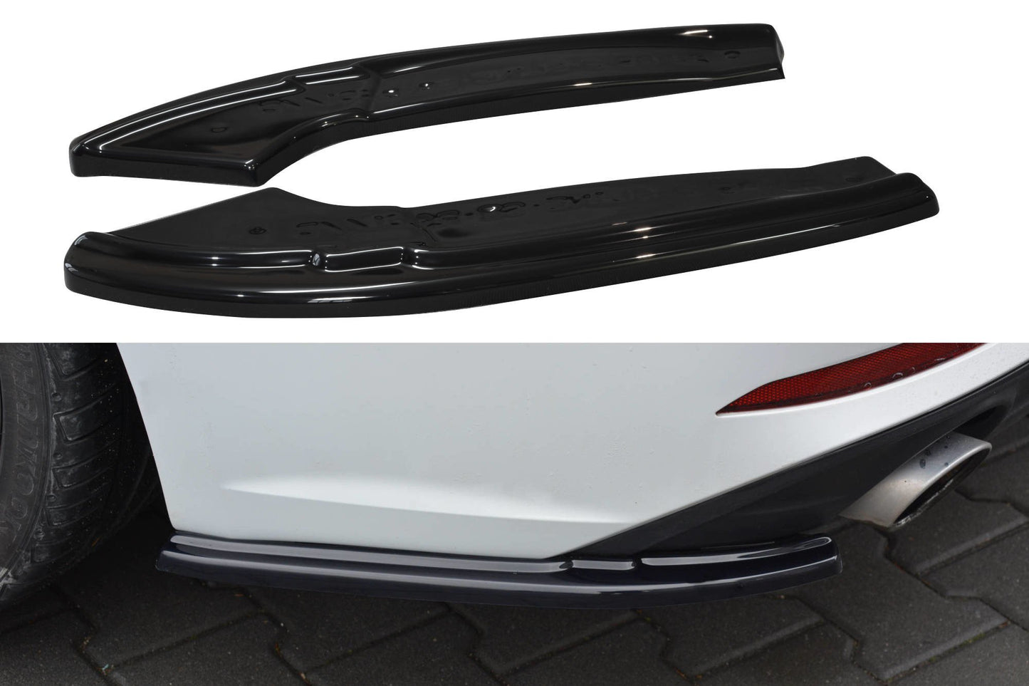 Heck Ansatz Flaps Diffusor für Audi A5 S-Line F5 Sportback  schwarz Hochglanz